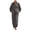 Gray, variant on Women's Mandarin Collar Batwing Sleeve Maxi Dress Half Button With Pockets Loose Fit Casual Linen Blend Caftan Dress