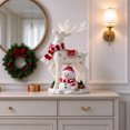 thumbnail image 7 of Lypsnake Christmas Reindeer & Snowman Figurine, Resin Holiday Deer Statue with Scarf Snowflake Pattern, Festive Tabletop Decor for Xmas Home Dispaly, 7 of 7