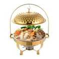 thumbnail image 3 of 8L Gold/Silver Stainless Steel Diamond Hanging Lid Stove, Round Buffet Warmers Sets, Hanging Lid Dining Stove with Binaural Carrying Hands, Chafing Dish Buffet Set for Restaurants,, 3 of 26