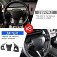 thumbnail image 3 of SHAR Steering Wheel Trim Cover for Tesla Model 3/Model Y, Interior Exterior Cover Trim Accessories，Black, 3 of 5