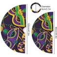 thumbnail image 3 of SKYSONIC Mardi Gras Carnival Tree Skirt Mardi Gras Masquerade Beaded Necklace Xmas Tree Base Cover Mat Holiday Party Decor 47.2", 3 of 6