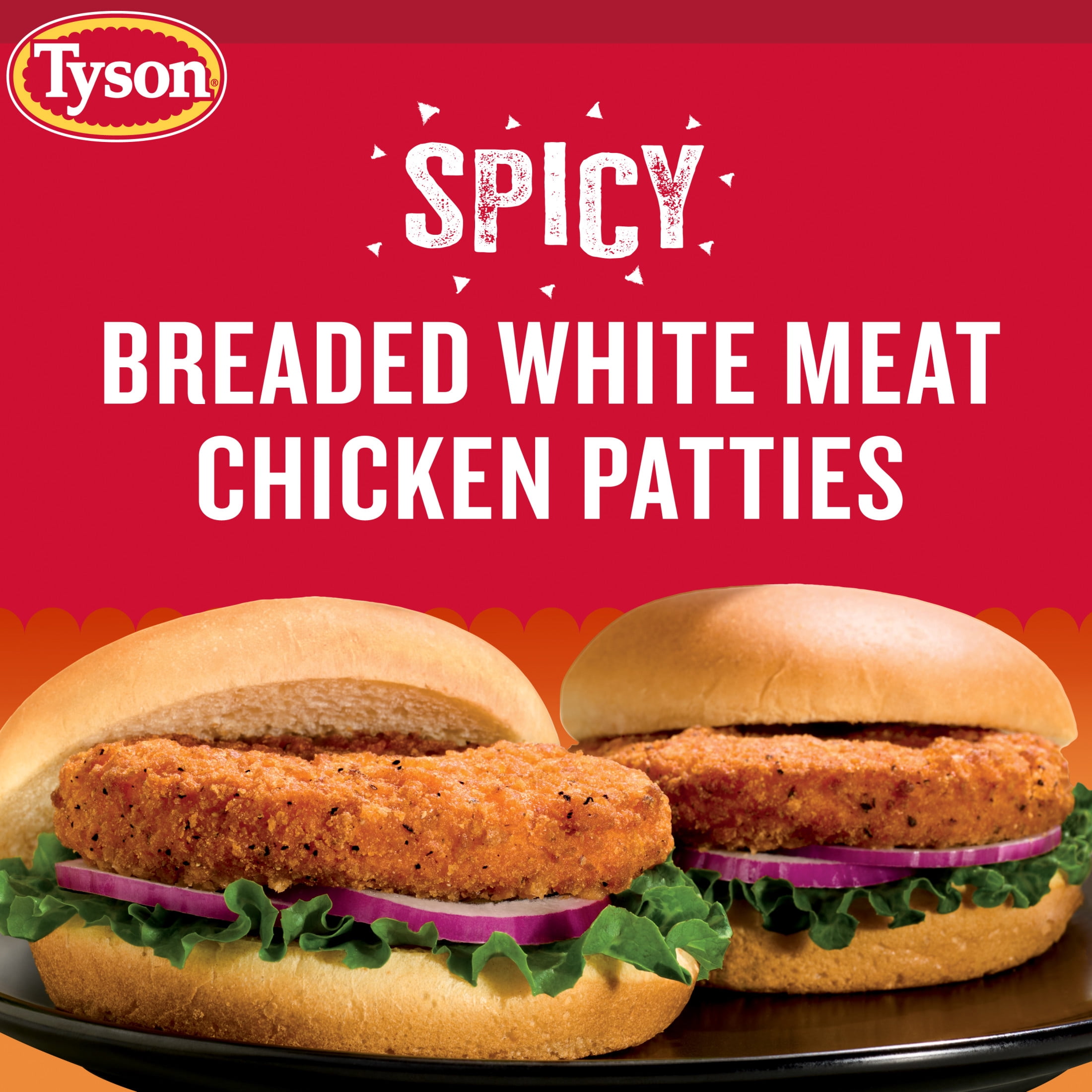 Tyson White Meat Spicy Breaded Chicken Patties, 23 oz (Frozen, Fully Cooked)