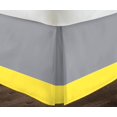 thumbnail image 3 of D.N.G. BEDDINGS 1 Piece Split Corner Two Tone Tailored Bed Skirt, King Size 24 Inch Deep Pocket, 800 Thread Count, 100% Egyptian Cotton, Solid Silver/Yellow Color., 3 of 3