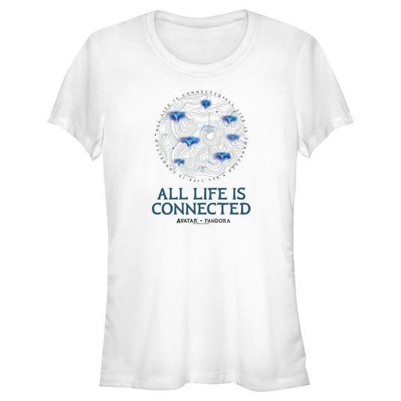 Junior's Avatar All Life is Connected  Graphic Tee White Medium