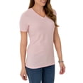thumbnail image 2 of Time and Tru Women's Essential Short Sleeve V-Neck T-Shirt, 2 of 4