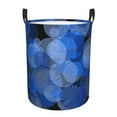 thumbnail image 2 of YFYANG Waterproof Laundry Hamper, Blue Line Circle Laundry Basket Oxford Fabric with Handle Foldable, S, 2 of 8