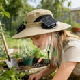 thumbnail image 4 of Solar Powered Fan Hat, Wide Sun Hat 2 USB Solar Charging Fans, Upgraded Outdoor Protection Bucket Hat for Fishing Hiking Gardening Beach, 4 of 6