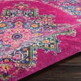 thumbnail image 6 of 4â€™ Round Fuchsia and Blue Distressed Area Rug, 6 of 7