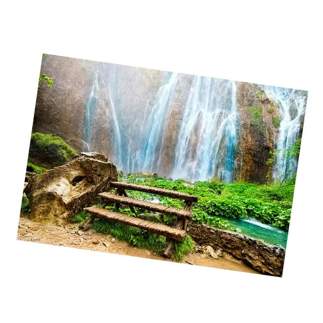 Milaget Attrayant 3D Cascades Image Aquarium Fond Affiche / Réservoir Paysage - 122x61cm