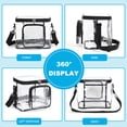 thumbnail image 4 of Clear Lunch Bag for Women and Men with Adjustable Shoulder Strap, Plastic Transparent Reusable Lunch Box with Front Zipper Pocket, Gray, 4 of 6