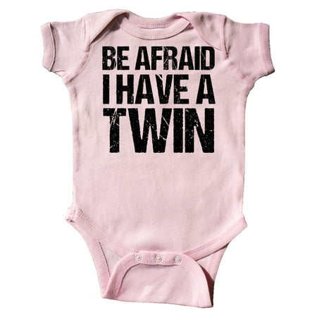 

Inktastic Be Afraid I have a Twin Gift Baby Boy or Baby Girl Bodysuit