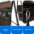 thumbnail image 3 of Dextrus 3-Seat Porch Swing with Stand Adjustable Canopy Soft Cushion Outdoor Heavy Duty Patio Swing Chair , Brown, 3 of 10