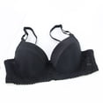 thumbnail image 4 of IQOGKRN Women Elegant Wireless Floral Lace Bra Full Coverage Comfort Brassiere Soft Breathable Everyday Bra Black 75A, 4 of 5