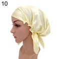 thumbnail image 2 of Solid Color Women Sleeping Hat Adjustable Night Cap Satin Silk Wrap Hair Care, 2 of 10
