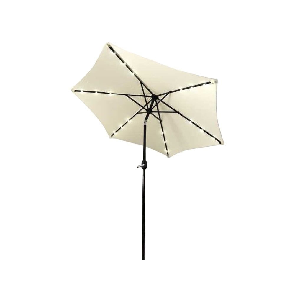 Aleko Umb9l18be Solar Powered Led Lighted Tilting Outdoor Patio Table Umbrella 9 Beige