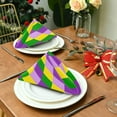 thumbnail image 3 of Coolnut Mardi Gras Colorful Carnival Cloth Napkins 4PCS,Mardi Gras Venetian Mask Party Geometric Pattern Soft and Skin Friendly Dinner Napkins Washable for Dinner, Hotel,Reunion,BBQ Party, 3 of 7