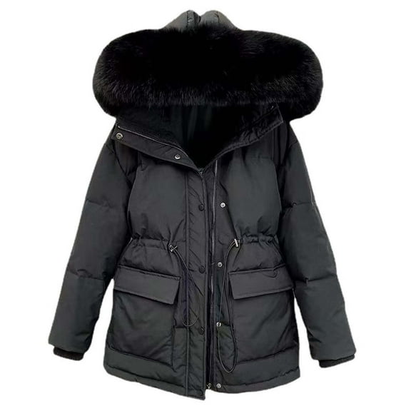 Women's Down Jackets Padded New Big Collar Down Winter Jacket Women Thick Warm Female Outerwear Women plus Size Coats Winter Womens Anorak Jacket plus Jackets for Women plus Women's Winter Coat plus