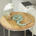 thumbnail image 2 of DecMode Handmade Round Light Blue Glass Garland with Tassel with Knotted Brown Jute, 2 of 17