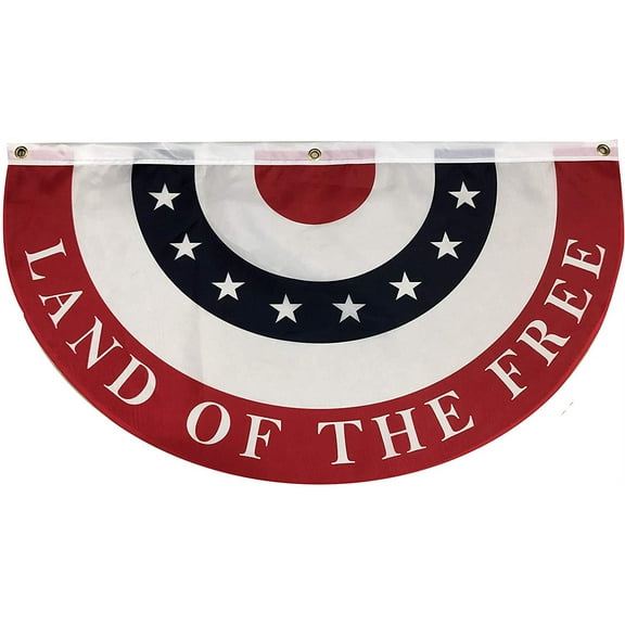 Land of The Free Patriotic Flag – 18” x 36”, American Bunting Flag Decor, Memorial Day, 4th of July, USA, President's Day