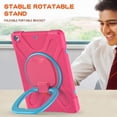 thumbnail image 4 of iPad Mini 5 Case for Kids, iPad Mini 5th Generation Case /iPad Mini 4 Case, Heavy Duty Rugged Shockproof Case with Stand /Hand Grip Holder for iPad Mini 5th/4th 7.9 Inch - Rose/Blue, 4 of 8