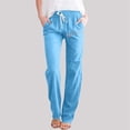 thumbnail image 1 of WILLBEST Pantalones Deportivos de Pierna Ancha para Mujer, Holgados, con Cordón, de Yoga, de Cintura Alta, Cómodos E Informales, con Bolsillo para Un Estilo Veraniego. Chica, 1 of 3