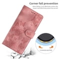 thumbnail image 5 of TECH CIRCLE Stylish Wallet Case for iPhone 15, Built-in 8 Card Slots/1 Cash Slot, Stand Function, with Wrist Strap, Cute Embossed Butterfly PU Leather Flip Case, Pink, 5 of 7