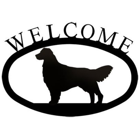 Village Wrought Iron WEL-237-S Welcome Sign-Plaque - Retriever - Dog