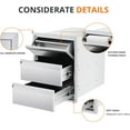 thumbnail image 4 of Outdoor Kitchen Drawers with Paper Towel Holder, 16" W x 21" H x 23" D Triple BBQ Access Drawers, Stainless Steel Flush Mountfor BBQ Island, 4 of 7