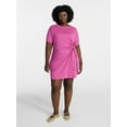thumbnail image 2 of Terra & Sky Women’s Plus Front Twist Dress with Short Sleeve, Size 0X-5X, 2 of 5