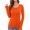 Orange, variant on Women's Long-Sleeved Round Neck Rayon Fit Stretch Base Layer T-Shirt Top