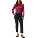 thumbnail image 2 of BLUSA DE SATÉN PARA MUJERES CHIC INSPIRADA, DE MANGA LARGA, CAMISA DE OFICINA CON BOTONES, TALLA 2XL, BURDEOS, 2 of 6
