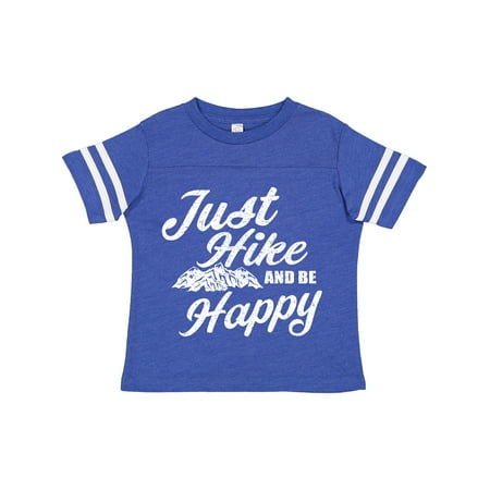 

Inktastic Just Hike and Be Happy with Mountains Vector in White Gift Toddler Boy or Toddler Girl T-Shirt