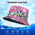 thumbnail image 3 of Chapeau de Seau pour la Protection Solaire Chapeau de Pêcheur pour l'Été Rétro Graffiti Chapeau de Seau Réversible pour les Hommes Femmes Pêcheur à Large Bord, 3 of 5