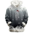 thumbnail image 4 of Women's Christmas Hoodie 2025 Fashion Long Sleeve Trim Snowflake Graphic Hooded Sweatshirt with Pockets Xmas Pullover Top, 4 of 4