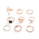 thumbnail image 2 of 9 Uds Bohe anillos geométricos Set serpiente strass nudillo anillo mujer joyería Tmvgtek Para estrenar, 2 of 9