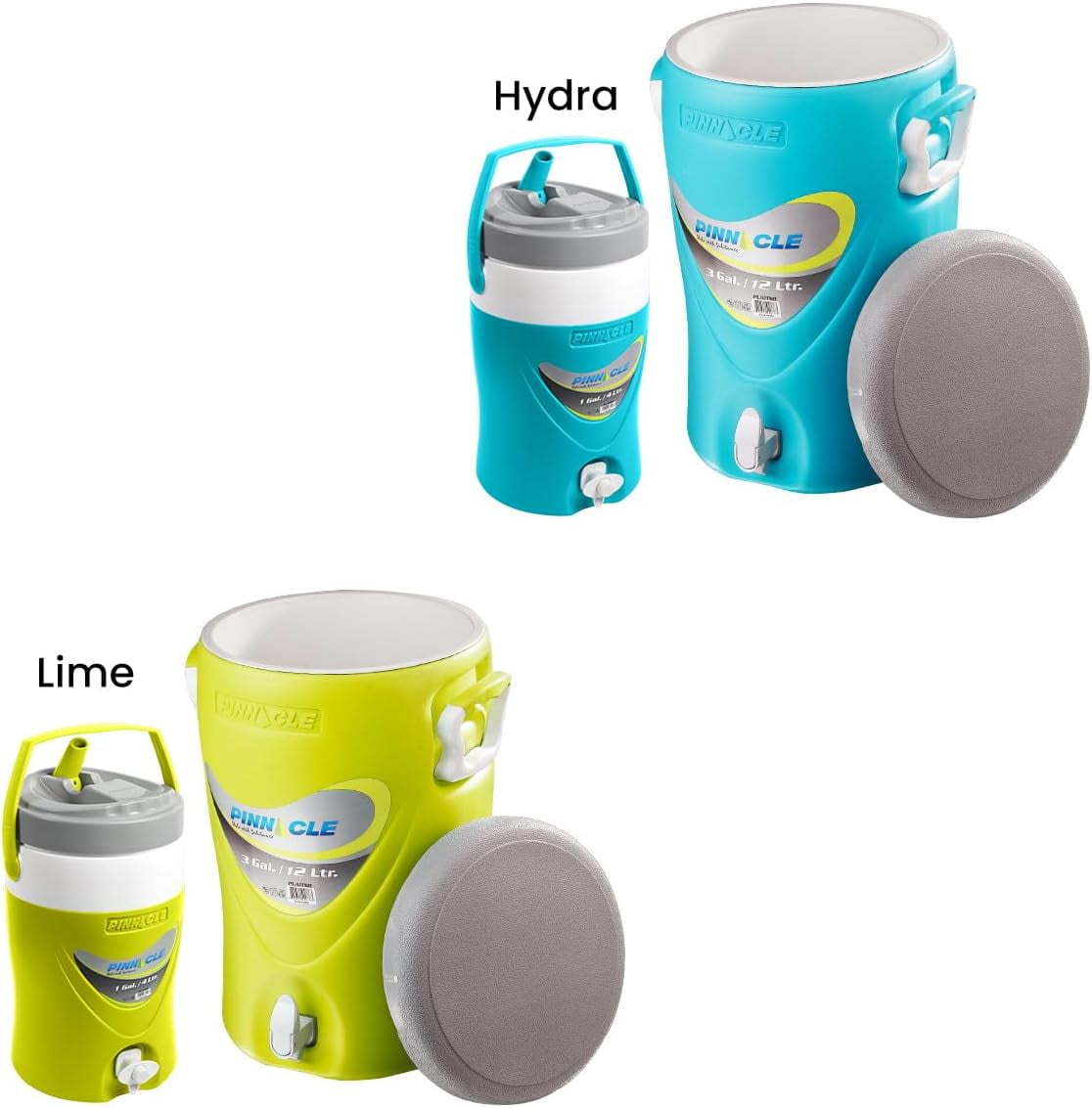 Pinnacle 3 Gallon Water Cooler with Spout and 1 Gallon Jug Set Portable Green