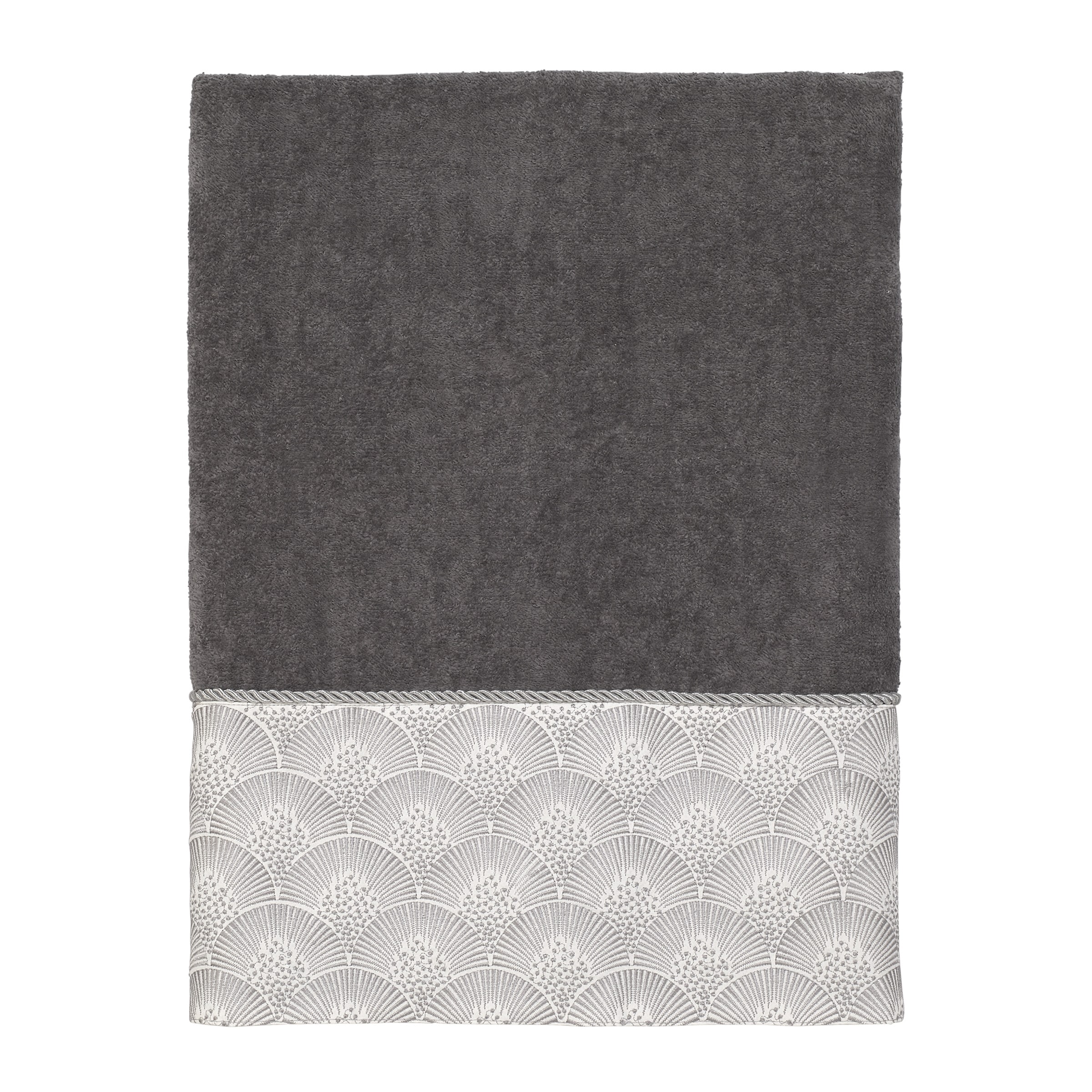Deco Shell Embroidered Bath Towel - Nickel
