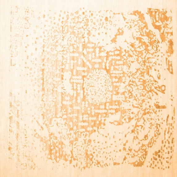 Ahgly Company Indoor Square Abstract Orange Contemporary Area Rugs, 4' Square
