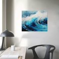 thumbnail image 3 of JEUXUS Modern Minimalist Sofa Background Wall Decoration Painting Light Luxury Style Blue Abstract Art Painting Oil Painting,No Frame, 3 of 4