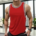 thumbnail image 2 of Caqnni Mens Workout Tank Tops, Men's Ribbed Knit Tank Tops Sleeveless Beach Muscle T Shirts Casual Basic Tank Shirts(Red,XXL), 2 of 8