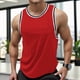 thumbnail image 2 of Camiseta sin mangas de verano para hombre: camiseta sin mangas con cuello redondo, material de poliéster para el gimnasio o la playa., 2 of 2