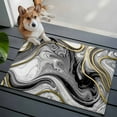 thumbnail image 5 of Black Gray Marble Bathroom Rug Washable 2x3 Entryway Rug Non Slip Vintage Golden Abstract Patterned Front Door Mat Low Pile Indoor Doormat Throw Floor Carpet for Kitchen Bedroom Entrance, 5 of 8