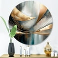 thumbnail image 2 of Designart "Abstract Harmony Shapes and Lines V" Abstract Marble Metal Round Art Living Room, 2 of 5