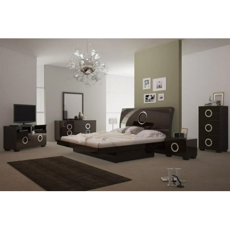 Monte Carlo Bedroom Furniture - Global Furniture Monte Carlo Wenge High Gloss Finish King Bedroom Set 5Pcs