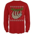 thumbnail image 1 of Big Hanging Sloth Ugly Christmas Sweater Mens Long Sleeve T Shirt, 1 of 1