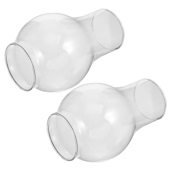 Worgeous 2-Pack Transparent Glass Oil Lamp Chimney Windproof Kerosene Lamp Replacement Supply