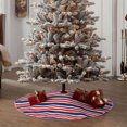thumbnail image 5 of Daiia USA Colors Stripes Drawing Merry Christmas Tree Skirt , Xmas Large Lace-up Tree Skirt, Santa Snowflakes Rustic Home Decorations New Year Party Farmhouse Decor-36", 5 of 7