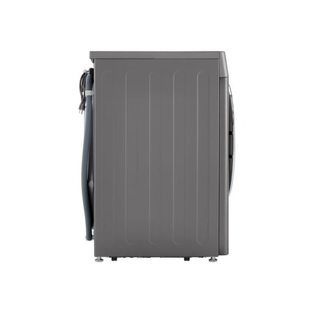 LG - 2.4 Cu. Ft. Compact Smart Front Load Washer with Built-In Intelligence - Graphite steel