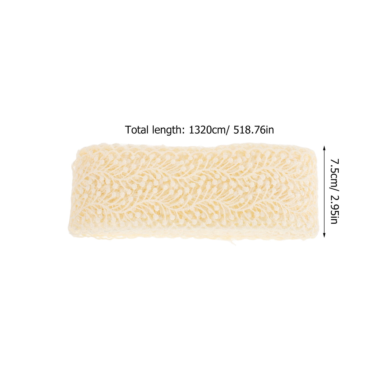 FOMIYES Beige Embroidered Lace Trim Ribbon for Crafts, Projects, Hair Accessories, Sewing, and Decorative Uses