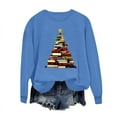 thumbnail image 4 of ShiShine Women's Christmas Sweatshirt Cute Books Tree Graphic Long Sleeve Holiday Shirts Casual Crew Neck Xmas Tops, 4 of 6